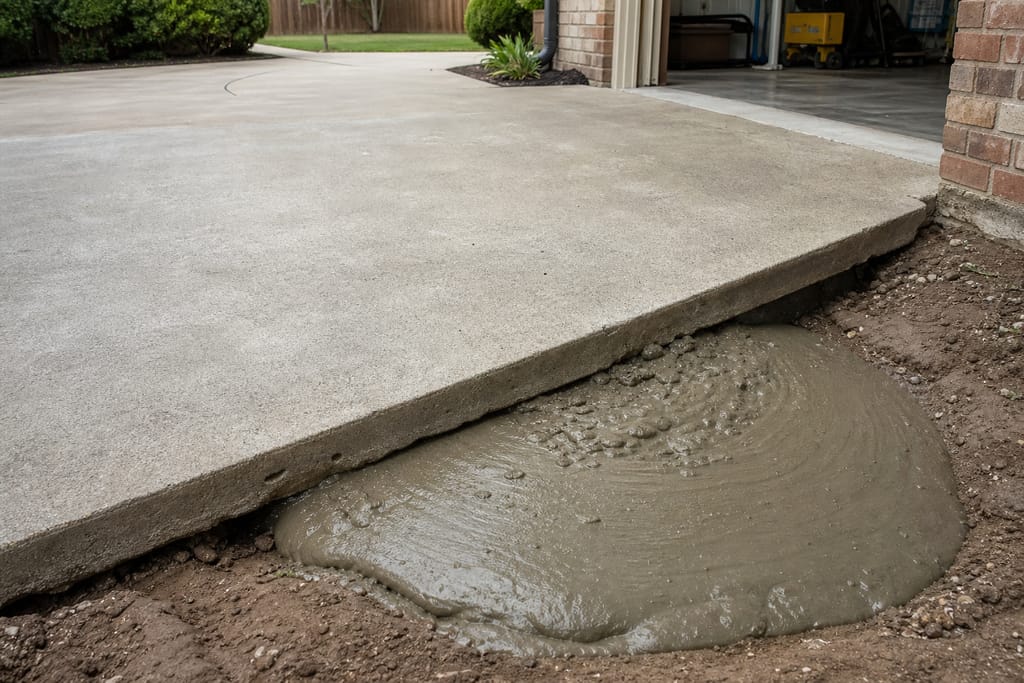 Cement and soil slurry mix photo